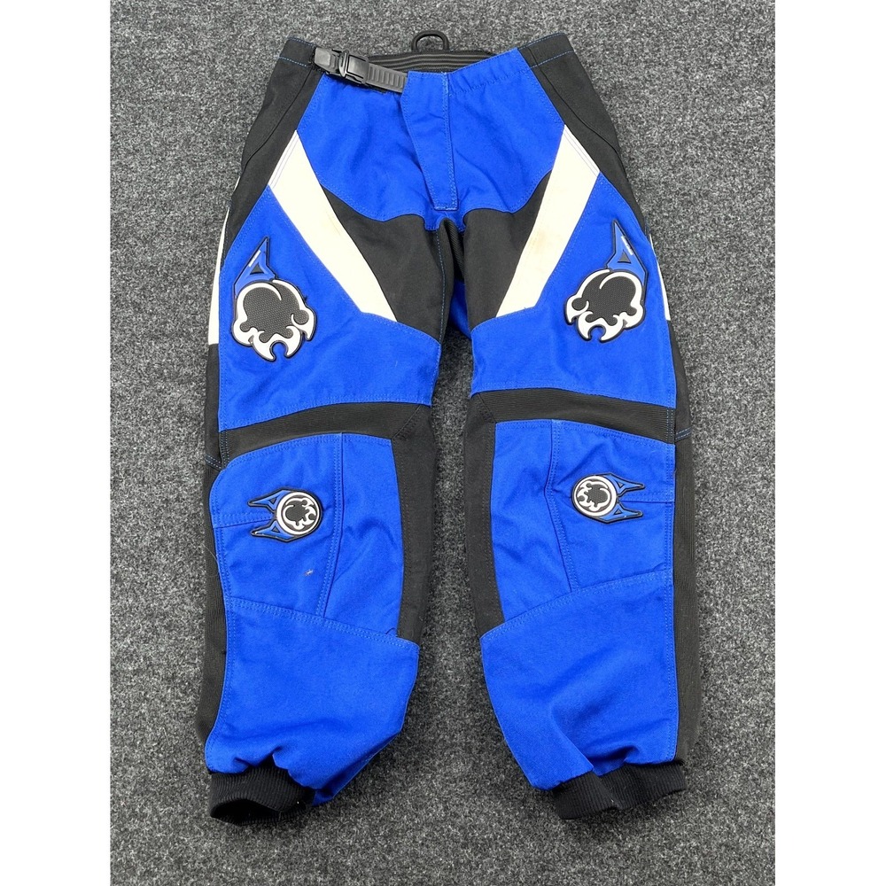 Ocelot Racing Paintball Motocross Pants Youth K10(26) Blue‎ Black Padded MX BMX